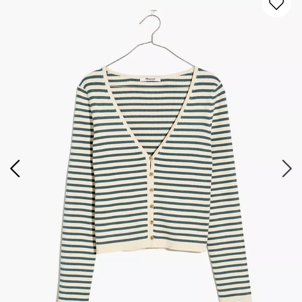 Madewell Carmon Crop Cardigan Sweater, Stripe